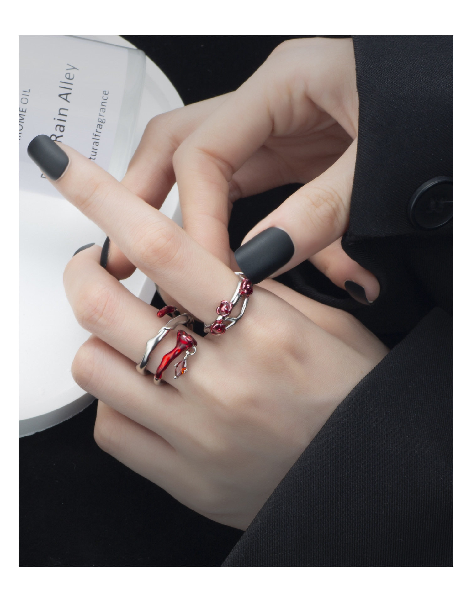 Romantic Rose Copper Plating Zircon Open Ring