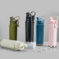 Cross-border 304 stainless steel insulated cup large capacity outdoor sports water bottle space cup hand-held fitness water cup customization