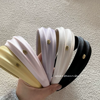 韩国春夏新款金标缎面布艺海绵发箍复古法式时尚头箍高级感发饰女
