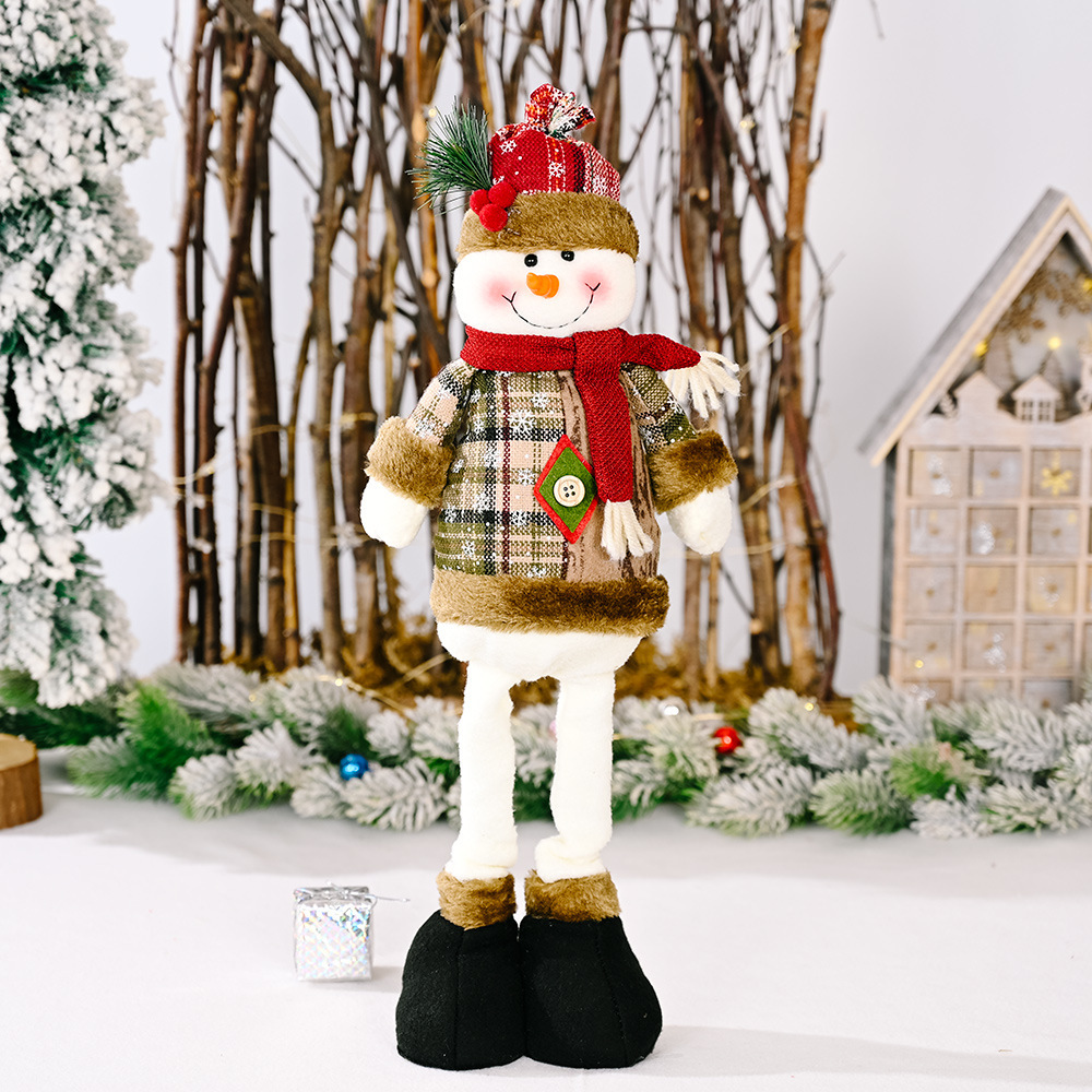 Muñeco navideño retráctil – Santa Claus y muñeco de nieve – Decoración para tiendas y hogares