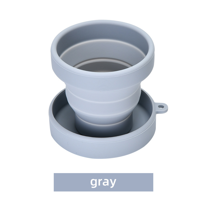 Taza de agua plegable de silicona para viajes al aire libre, taza retráctil portátil a prueba de caídas, taza de regalo de vacaciones publicitaria en stock
