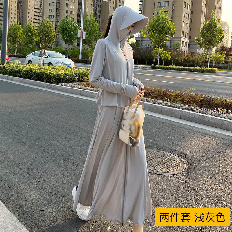 Ice Silk Two-Piece Full-Body Sun Protection Clothing for Women Summer 2025 New Breathable Anti-Uv Outdoor Professional Sun Protection Clothing