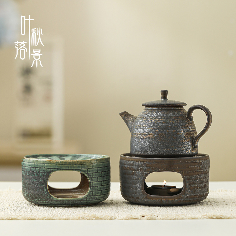 Retro Candle Heating Tea Stove Base Aroma Diffuser Tea Stove Open Flame Orange Roasting Stove Hot Tea Warmer