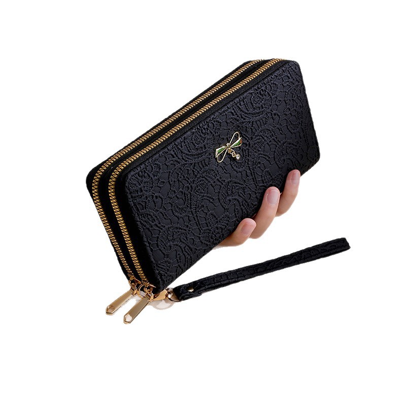 Cartera de mujer de gran capacidad nueva bolsa de mano transfronteriza de venta caliente doble cremallera cartera de mujer cartera de alta calidad