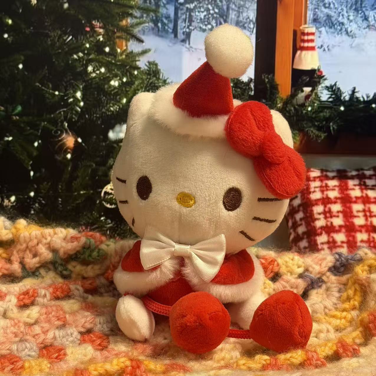 黒麦わら帽子キティ帽子ベビーペンダントラブバックル人形人形かわいいヘップバーンスタイルペンダントキーホルダー