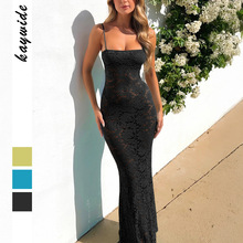 凯阔 跨境欧美y2k性感风吊带蕾丝镂空长裙连衣裙女装2025夏亚马逊