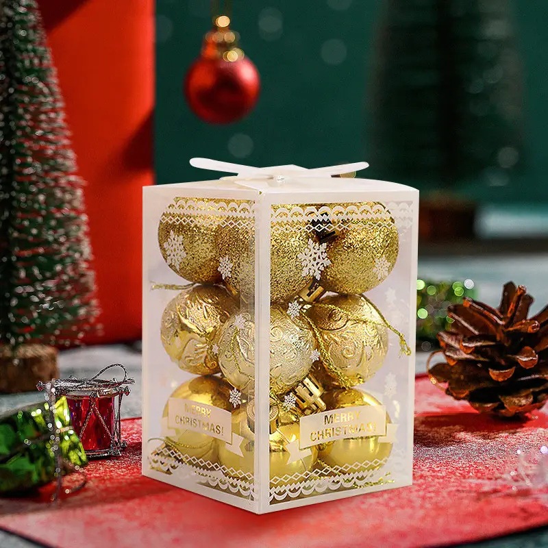 4cm BOLA DE Navidad irrompible brillante árbol de Navidad bola decoración color puro viento para la decoración del banquete de boda de vacaciones