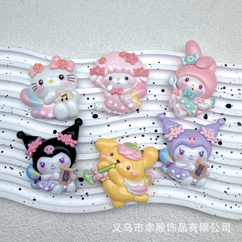 Factory direct supply bow Sanrio diy cream glue mobile phone case headdress headdress rope pendant resin jewelry wholesale