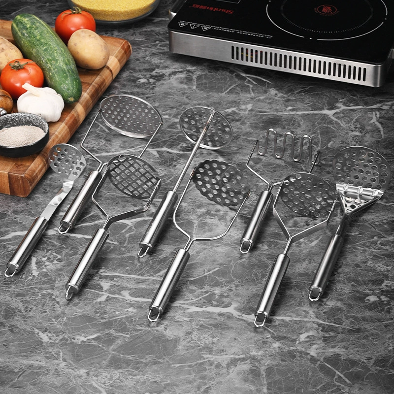 Картофель из нержавеющей стали пюре ручной пюре домашний кухонный тиснитель волнистых круглых отверстий