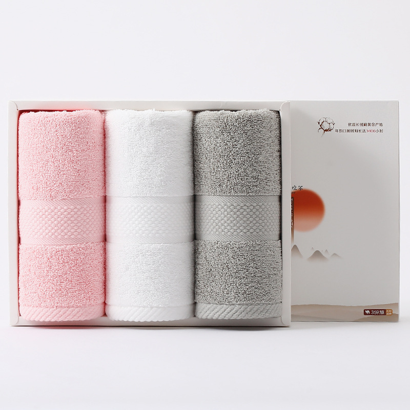 Jieliya Toalla de algodón puro tres Cajas de Regalo boda reunión actividades boda espalda mano regalo GRUPO DE LA EMPRESA Toalla de compra