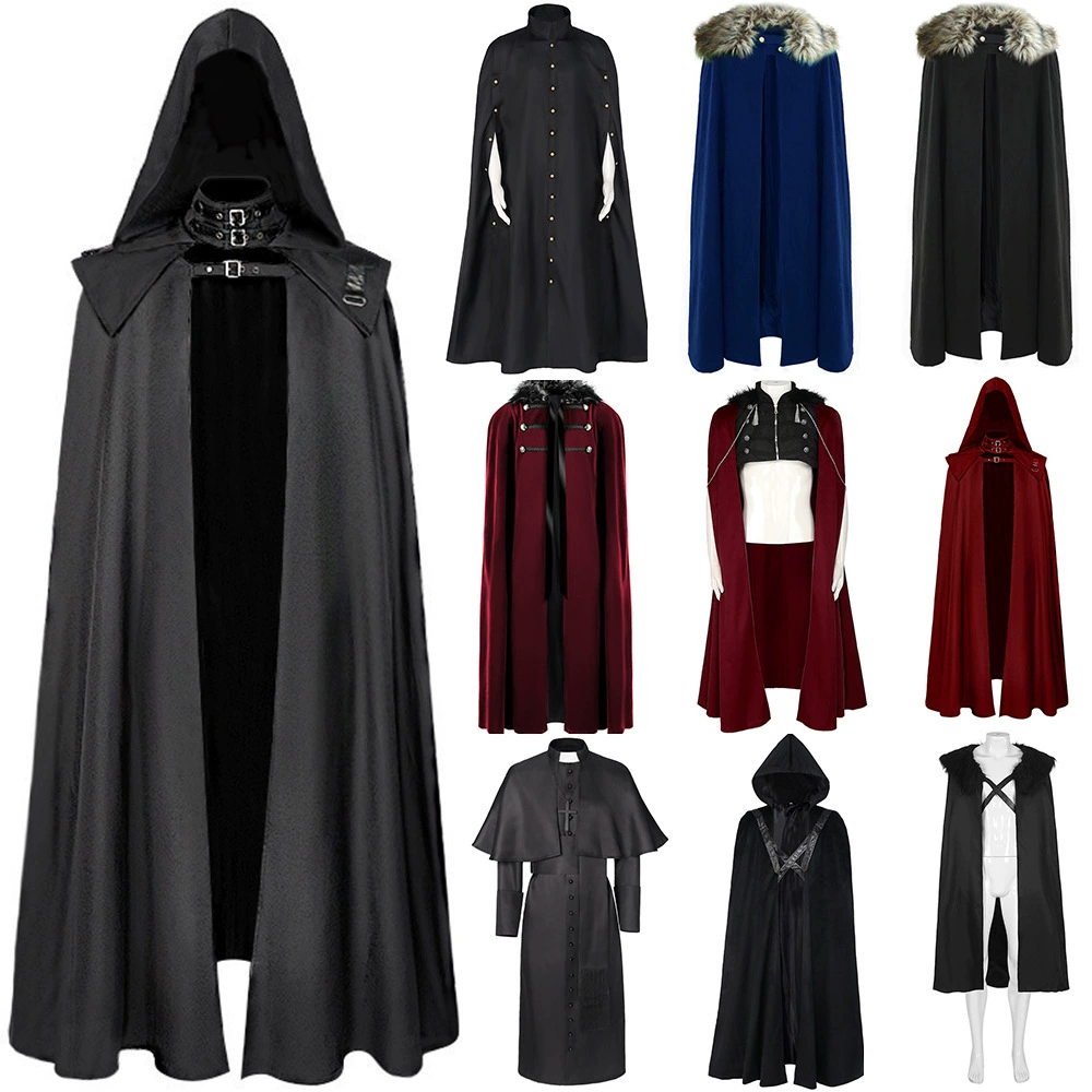 Плащ-тренч, плащ с капюшоном, костюм, хэллоуин, Gothic, Aliexpress