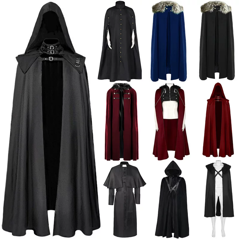 Плащ-тренч, плащ с капюшоном, костюм, хэллоуин, Gothic, Aliexpress