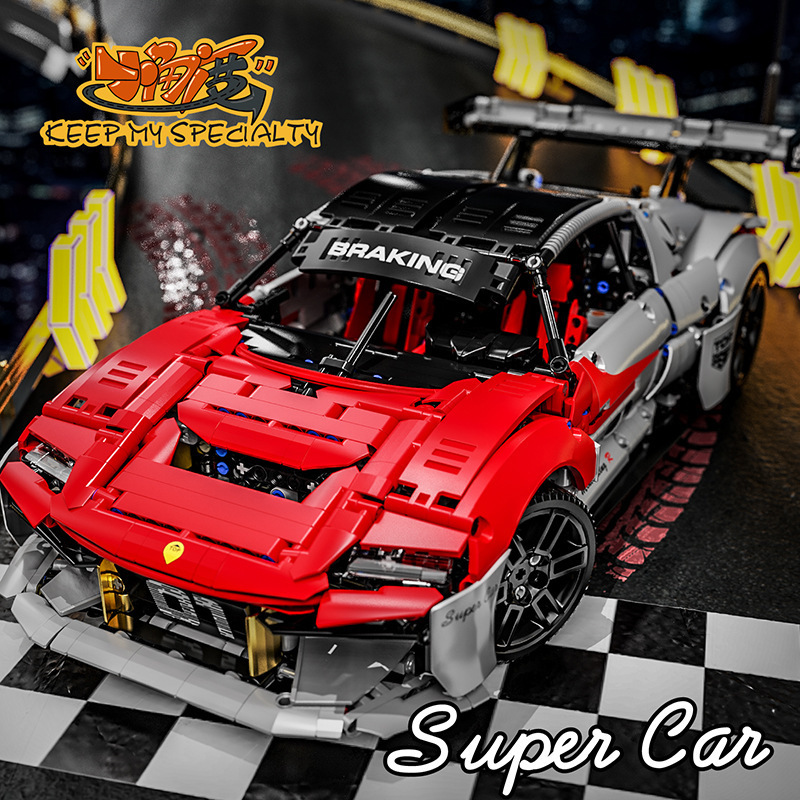 Coche deportivo JD009 de ángulo pequeño, de montaje rápido, escala 1:10, juguete de bloques de construcción de moda, regalo de cumpleaños para niños