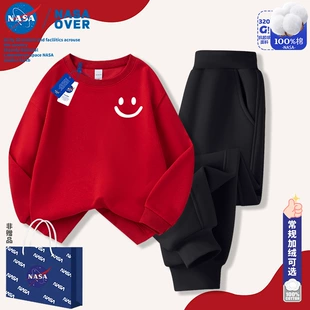 Красный комплект для детей NASA худи и брюки осень-зима
