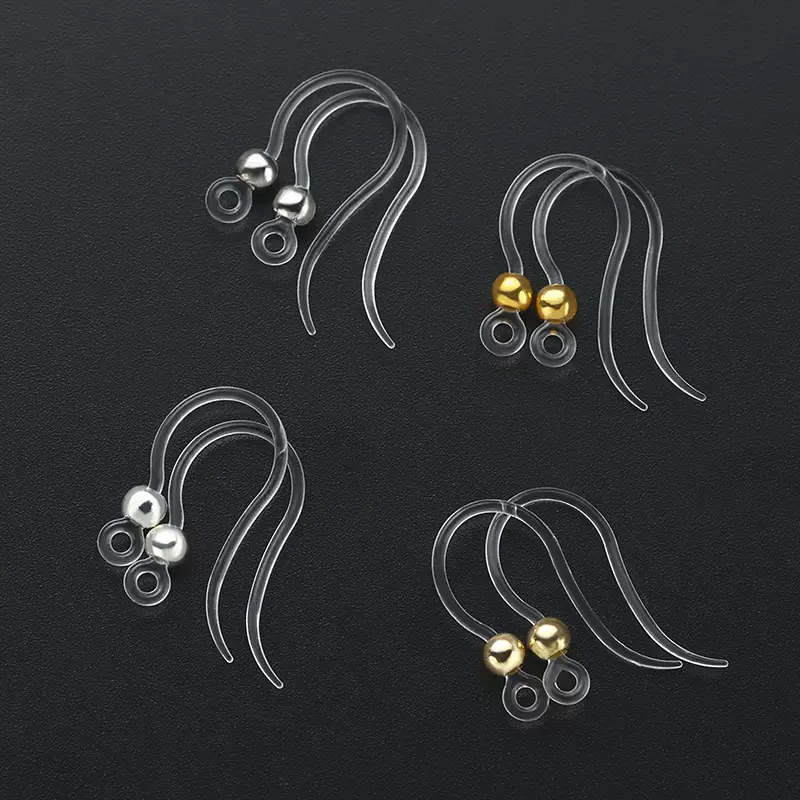 diy带珠树脂耳钩饰品配件塑料树脂百搭带珠子自制手工吊坠配件材