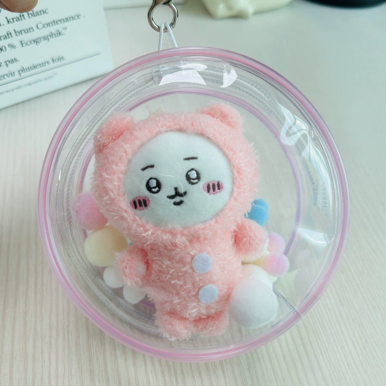 Bangsheng прозрачная PVC сумка для хранения с подвеской из хлопковой куклы, 13 см; варианты цвета в прозрачном цвете, милый подарок