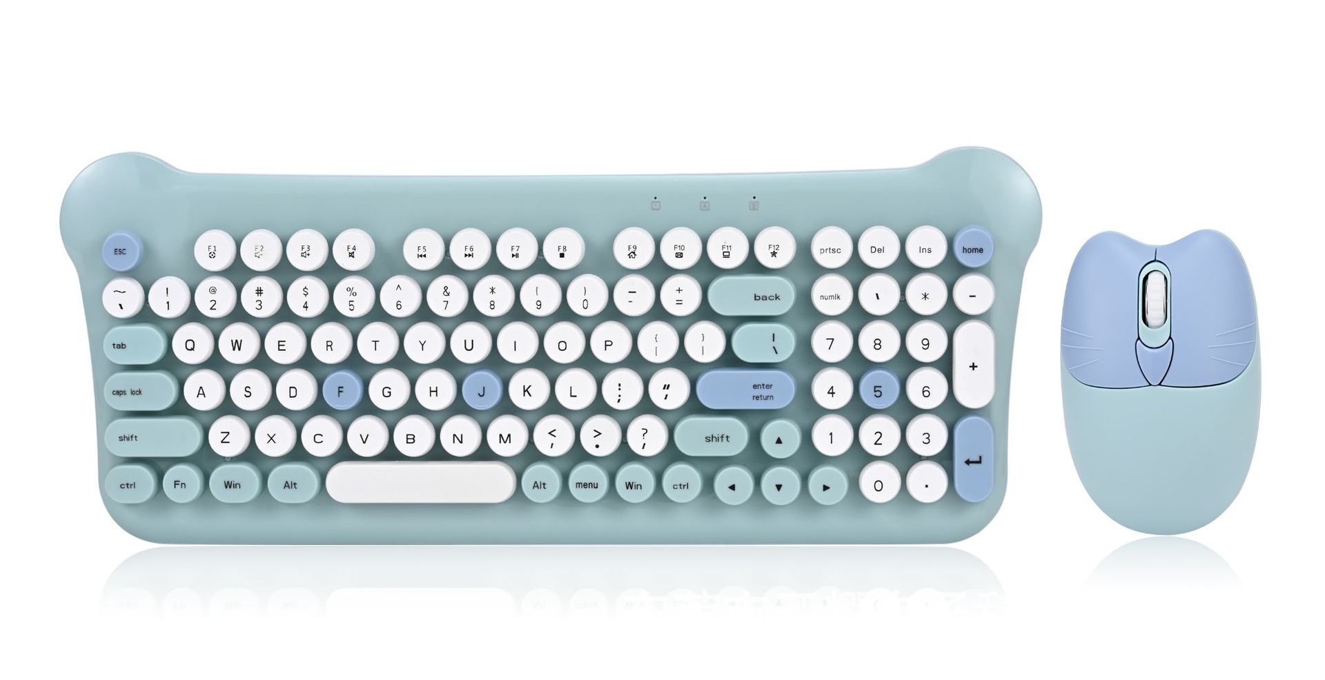 Mixed style fashion set, 2.4G tactile silent female office wireless keyboard and mouse two-piece set_voghion.com