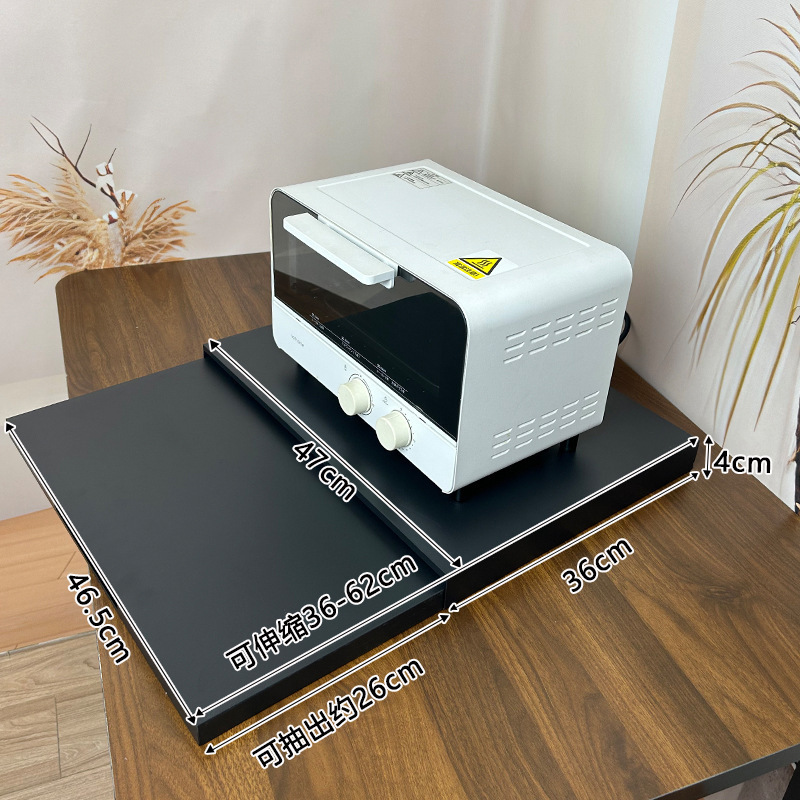 キッチン電子レンジ収納ラック引き出し式専用オーブン収納引き出し式二層炊飯器ラック収納キャビネット|undefined
