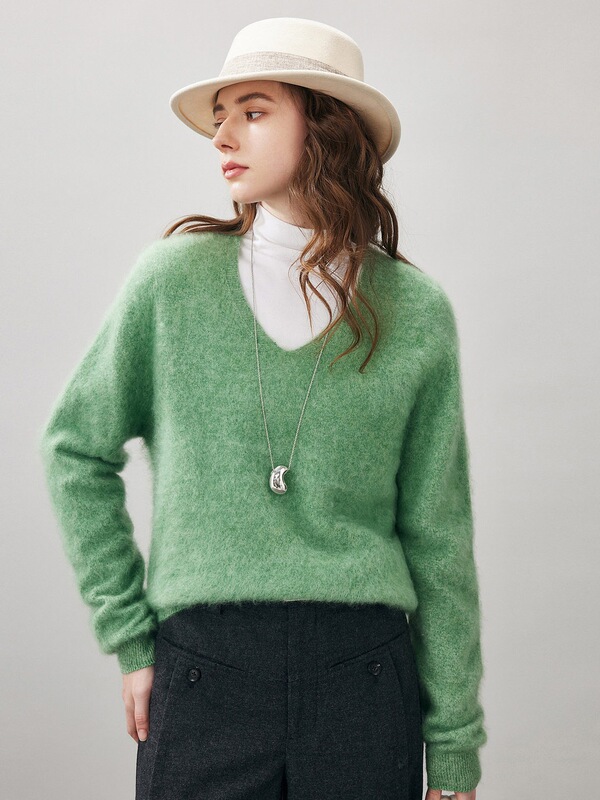 Kemonboka 2025 Autumn and Winter New Fluffy Fleece Sweater with Cashmere Women's Top Sweater Warm Knitwear Kemonboka 2025 Autumn and Winter New Fluffy Fleece Sweater with Cashmere Women's Top Sweater Warm Knitwear