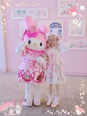 Lolita髮飾三麗鷗玉桂狗耳朵發箍可愛蕾絲粉色甜美KC蝴蝶結頭飾女