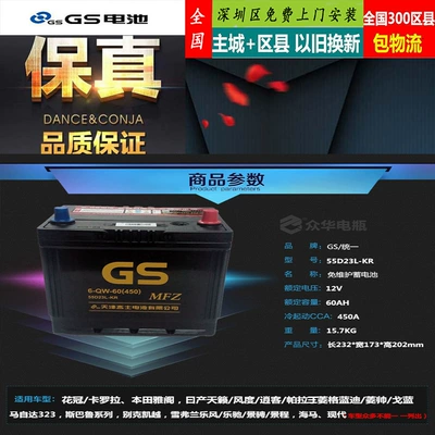 Gs Unified Battery 12V60A Car battery/battery
