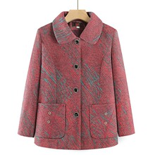 中老年女胖奶奶秋装西装外套妈妈宽松上衣70岁大口袋老人衣服