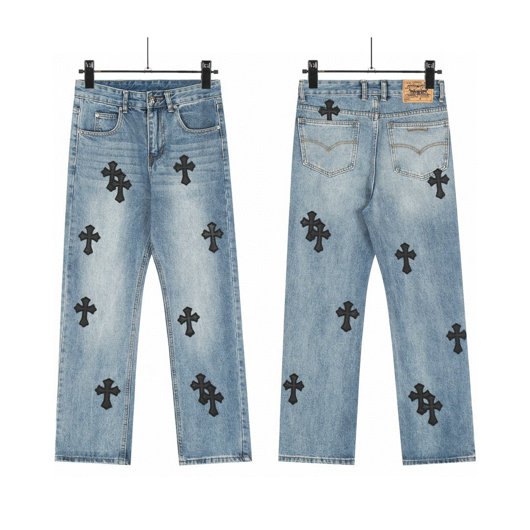 8049 pantalones azules cruzados negros / S