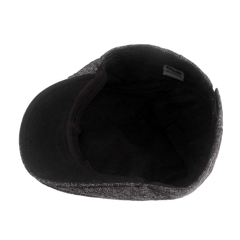 Sombrero de invierno de los hombres y las mujeres engrosada casquillo de pico retro casual sombrero delantero artístico juventud boina viejo sombrero