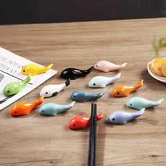 Creative Ceramic Dolphin Chopstick Rest Chopstick Pillow Hotel Restaurant Chopstick Holder Cute Cartoon Little Whale Japanese Style Home Chopstick Holder