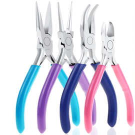 批发diy工具钳子 4.5寸粉色蓝色迷你钳子戒指镊子 珠宝制作套件