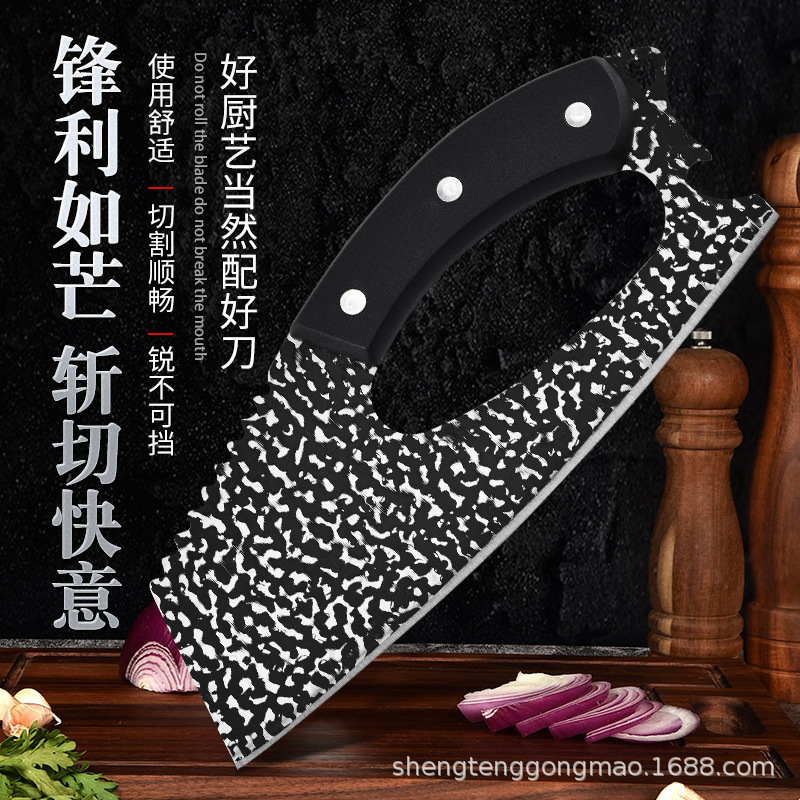 Spot al por mayor portátil de acero inoxidable martillo forjado cortador de corte cuchillo de cocina cuchillo de cocina