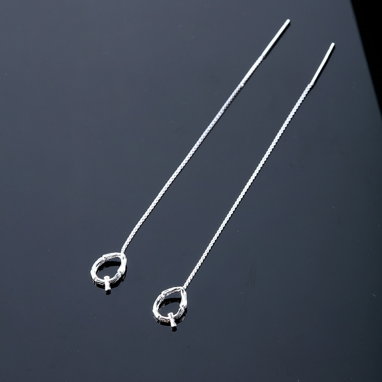 Shiai original s925 plata esterlina oído líneas inglés 26 letras cadena de la oreja moda todo-fósforo oído espárragos multi-color generación