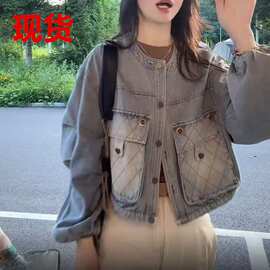 美式复古感觉减龄短款牛仔外套女春秋季2026新款小个子