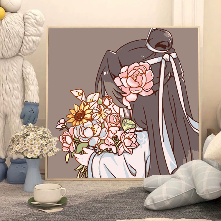 かわいいバターベアDIYデジタル油絵漫画手描きぬりえ装飾画夜市屋台手作り|undefined