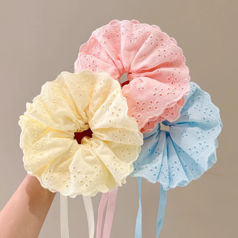 Nuevo estilo francés elegante chica con cola de caballo temperamento cuerda para la cabeza sentido de alta gama bola cuerda para el cabello moda estilo de explosión intestino grueso