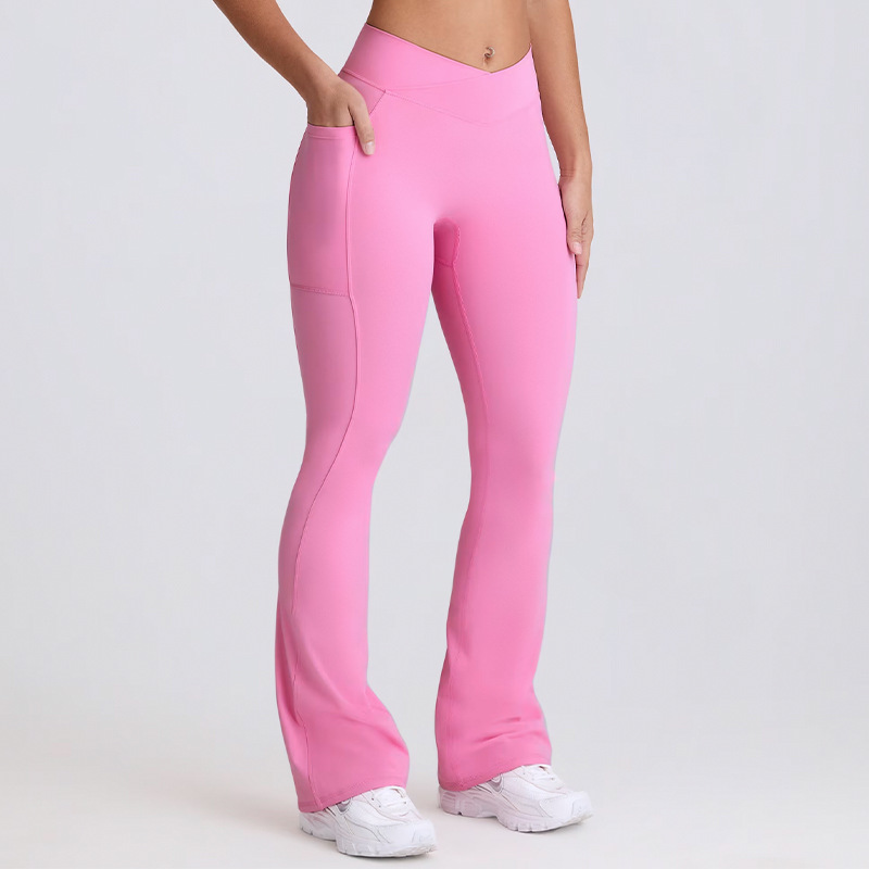 Seamless High-Waisted Yoga Pants, Butt-Lifting and Tummy-Tucking Flared Pants, Breathable and Lightweight for Fitness and Pilates, Wide-Leg Yoga Pants