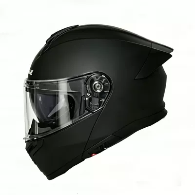 Motosiklet kaskı (dəbilqə) — all-season universal electric vehicle helmet - matte-black-transparent-mirror-m-54-55