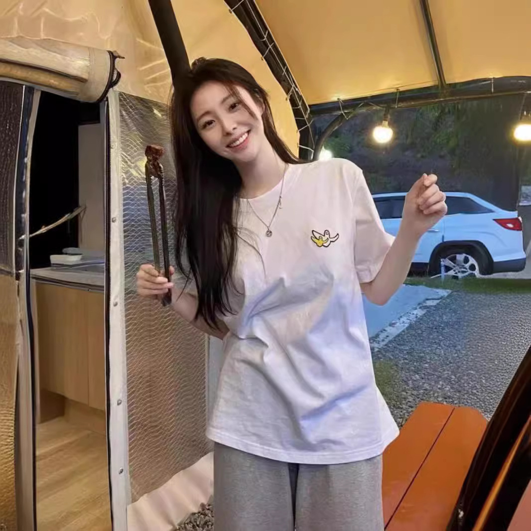 韩国小众潮牌小飞人短袖T恤基础款天使爱心小标男女情侣宽松上衣