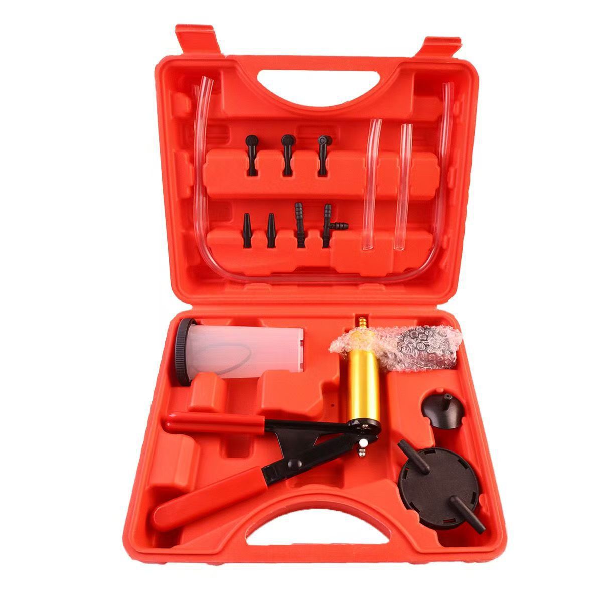 Manual vacuum oil-filling pump test kit, pistol-type pressure tester, vacuum gauge, brake fluid discharge tester