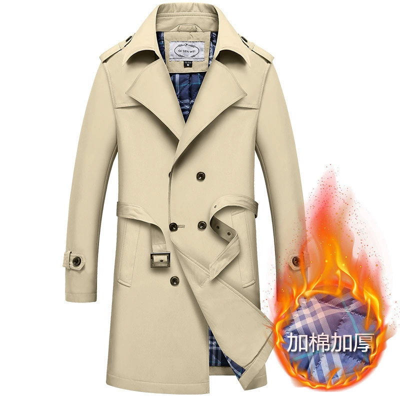 2020 осень и зима новые мужские куртки стройные средние и длинные куртки мужские деловые повседневные хлопковые ветровки прилив 1622