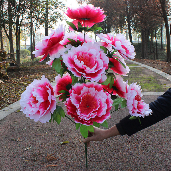 The grave sweeping with flowers and peony bouquets 80 cm large…