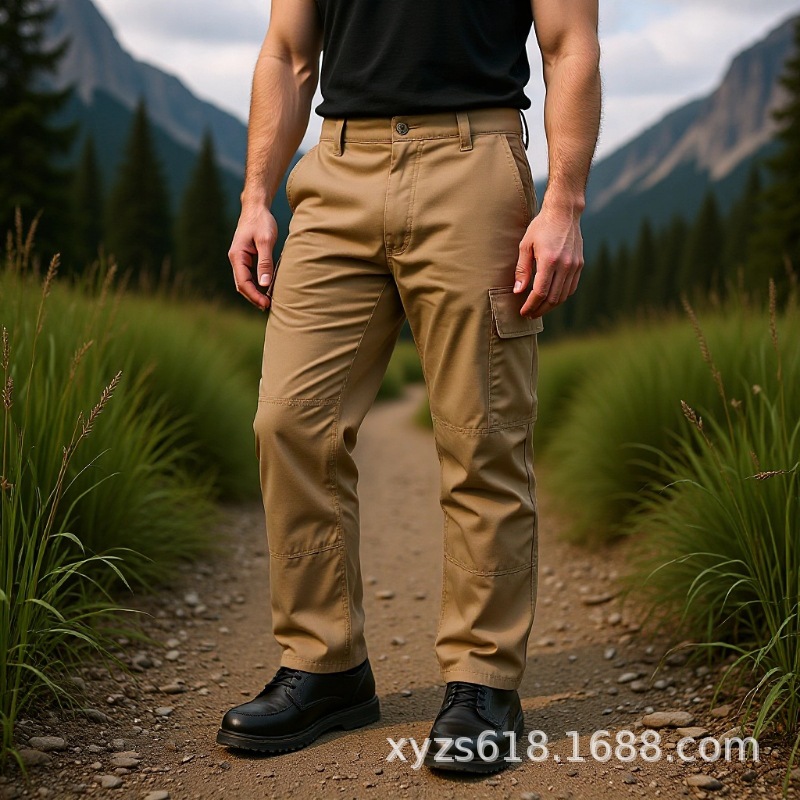 男士弹力裤 高品质抗撕裂方格长裤厂家 小批量生产批发耐磨多袋裤