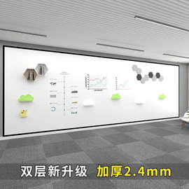 加厚双层磁性白板墙贴办公会议磁力写字板家用儿童磁吸涂鸦墙自粘