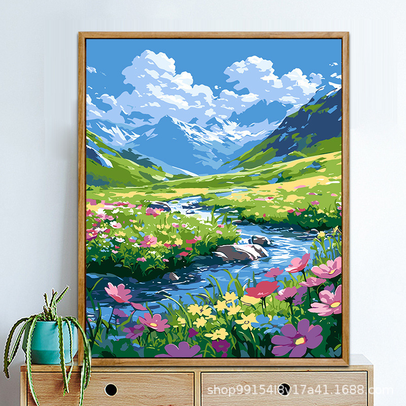 クロスボーダー diy デジタル油絵アマゾン AliExpress 卸売着色風景花絵画リビングルームの装飾絵画|undefined