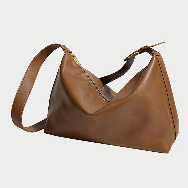 2024 Summer New Trendy Women's Capacity Casual Versatile Crossbody Soft Collapse Minimalist Style One Shoulder Large Bag_voghion.com