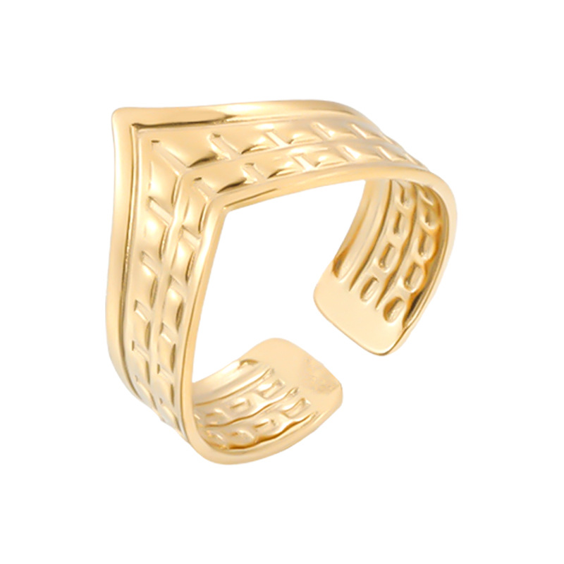 Fashion Geometric Stainless Steel Plating Open Ring