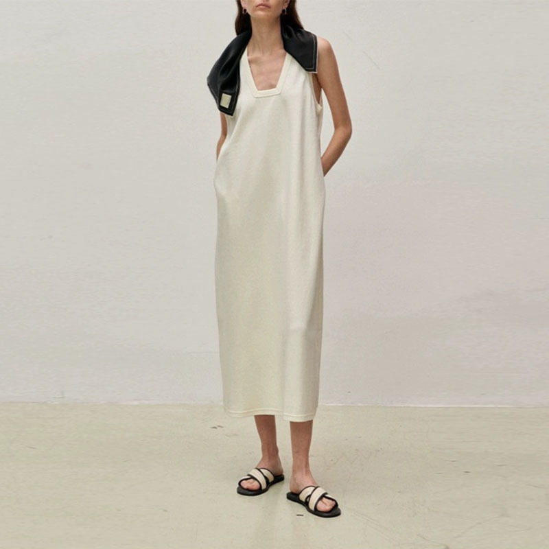 VC Nordic minimalist elegant fashionable loose profile slimming square collar sleeveless dress vest dress VC Nordic minimalist elegant fashionable loose profile slimming square collar sleeveless dress vest dress