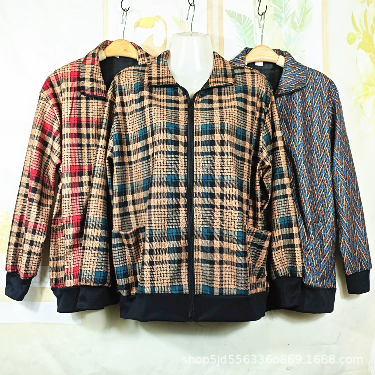 Новинка 2024, осенние тонкие топы для мам, топы на молнии, женский топ среднего и пожилого возраста, клетчатая верхняя одежда, короткий топ