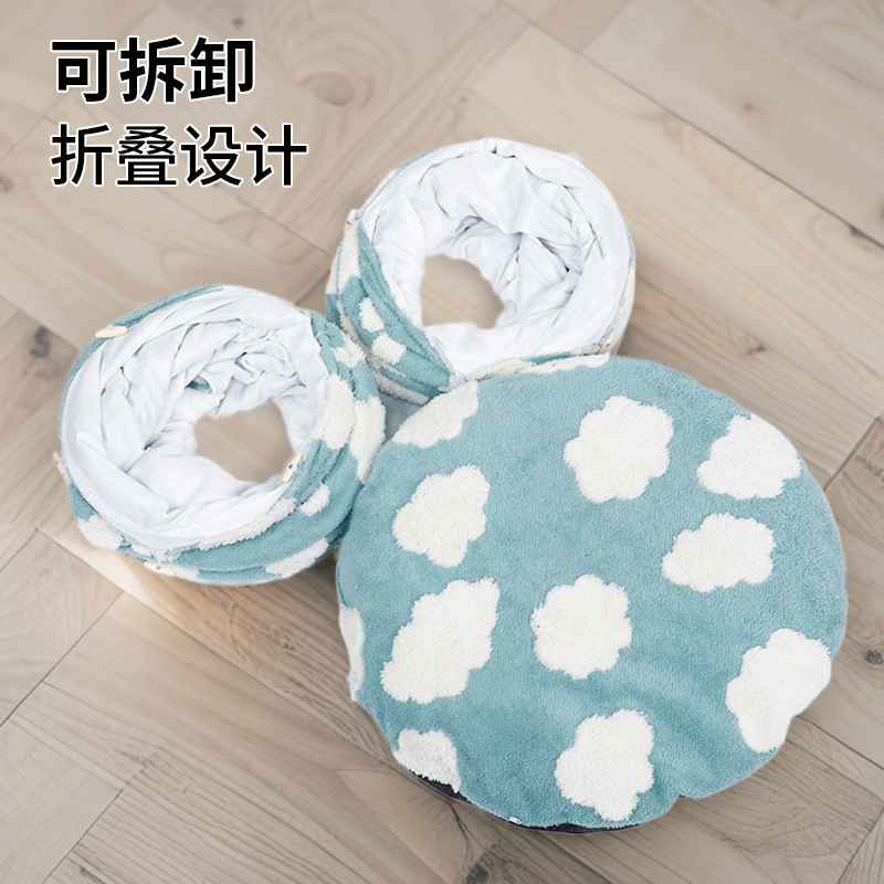 Nuevo tipo transfronterizo de perrera de pelo corto, nido para gatos, nido para mascotas, túnel para gatos, túnel para gatos plegable universal de cuatro estaciones, túnel para gatos