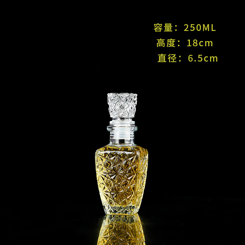 Botella de vino tinto, vidrio de diamante, botella de whisky en forma de tierra, botella vacía, divisor de vino, botella de vino cuadrada, decantador